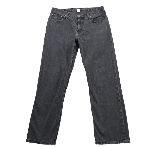 Eddie Bauer Jeans Mens 34x30* Black USA Classic Straight 90's Workwear Rodeo Y2K - Picture 1 of 12